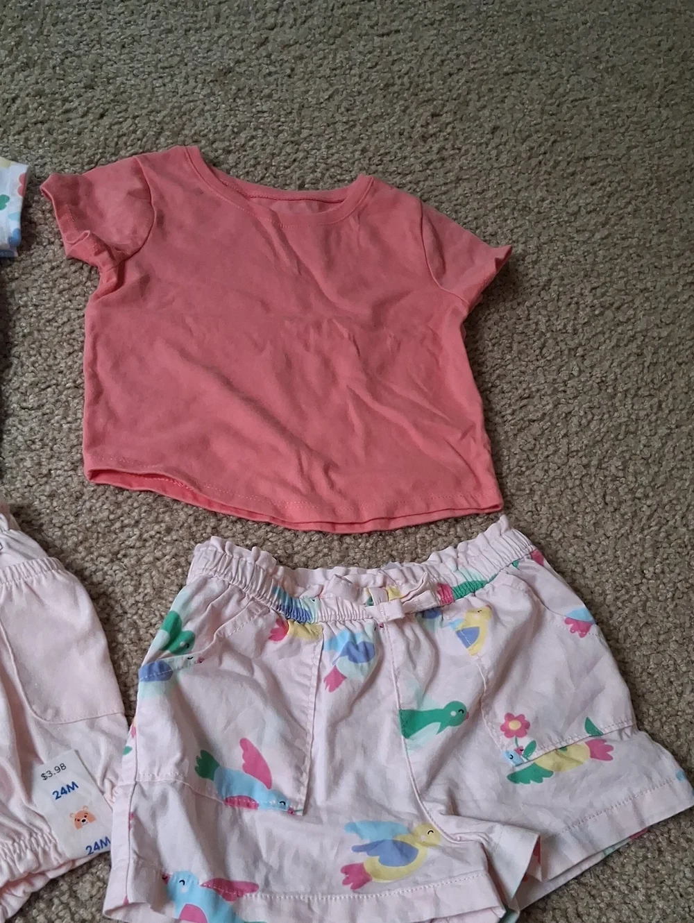 Bundle Garanimals 24M Baby Girls Matching Sets - White, Pink, Light Blue, Cream